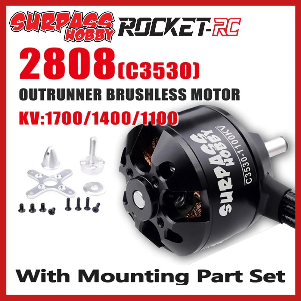 Бесщеточный двигатель Surpass Hobby 2808 C3530 1100KV 1400KV 1700KV 14 полюсов для РУ самолета мотор с