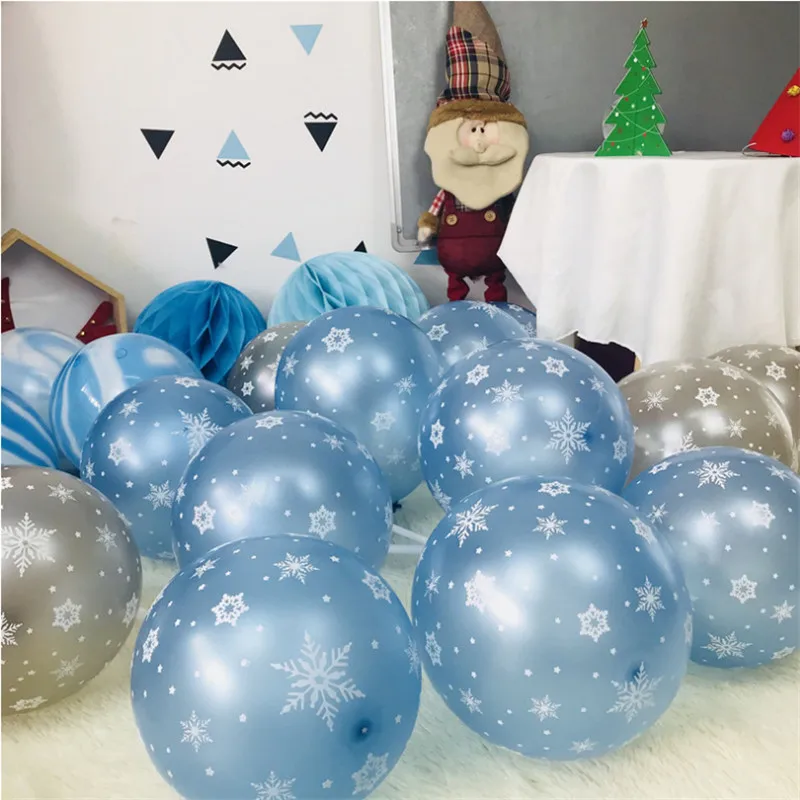 

20pcs12 Inch 1st Birthday Decoration Anniversary Party Supplies Printed Snowflake Pentagram Latex Balloon