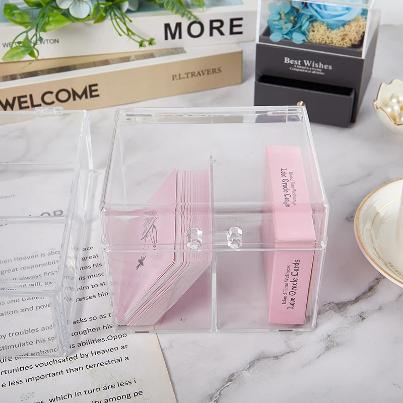 

Прозрачный квадратный контейнер с 2/6 отделениями, коробка для хранения фотокарт Kpop, коллекция фотокарт, органайзер, коробка, школьные канцелярские принадлежности