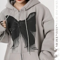 deeptown harajuku women sweatshirt vintage oversized anime streetwear y2k zip up hoodies hip hop style female korean fashion top