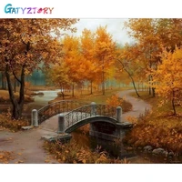 gatyztory pictures by number tree kits for adults handpainted diy paint by number scenery home decoration drawing on canvas