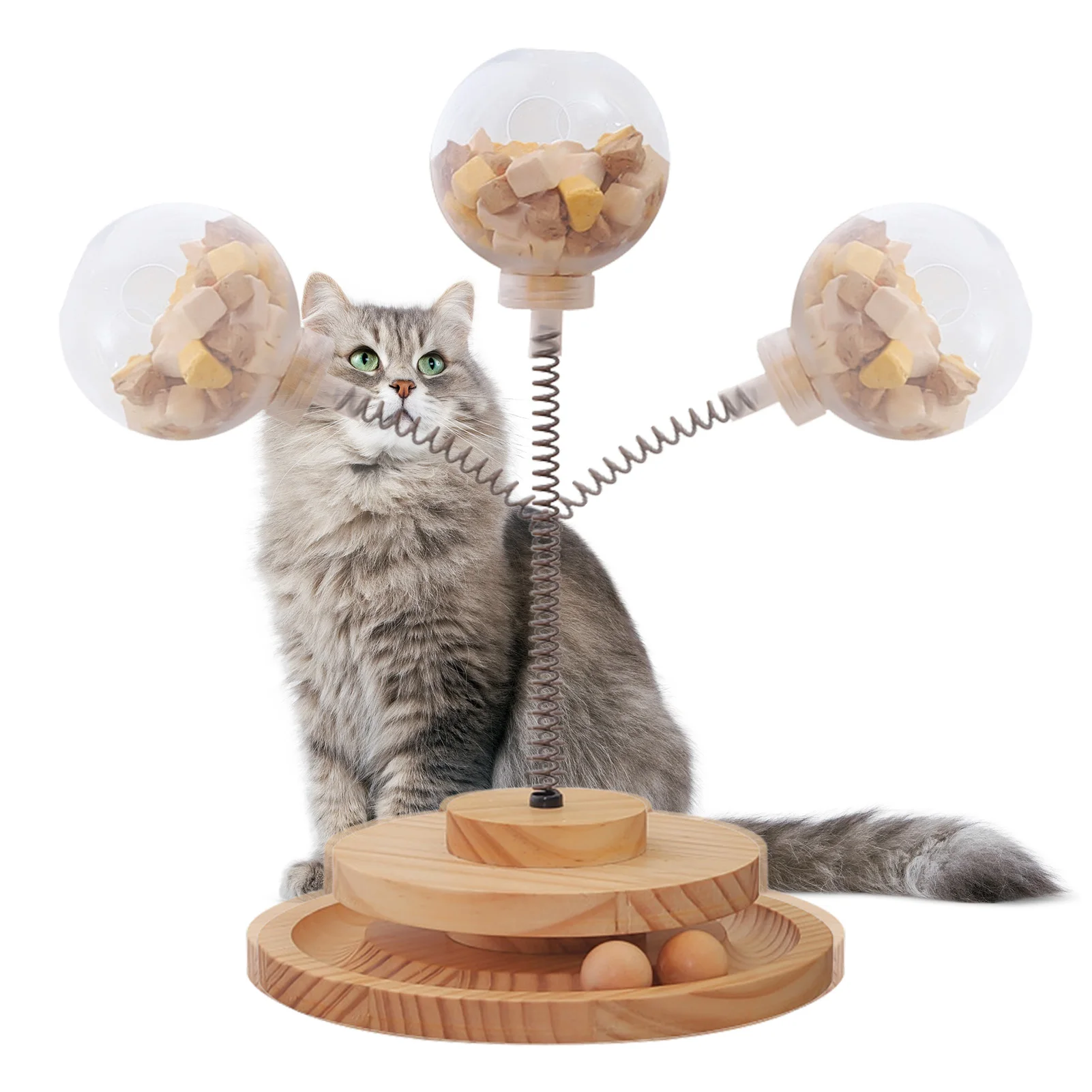 

Cat Puzzle Tumbler Cat Feeder Ball Interactive Game For Your Cat Cat Toys For Indoor Cats Interactive Ball Tumbler Treats Toy