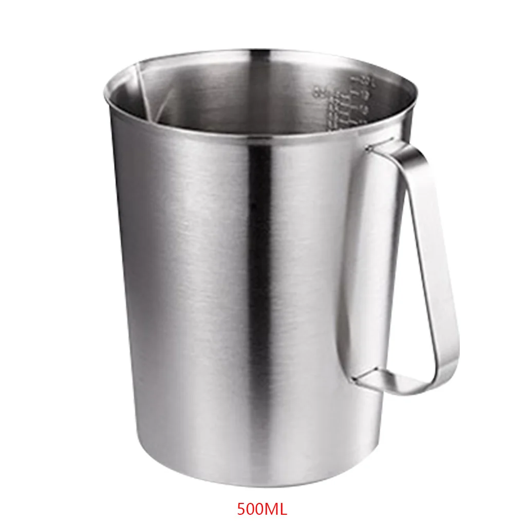 

FenKicyen Measuring Cup With Lid Thick Stainless Steel Milk Mug Kitchen Measurement Tool High Quality Measuring Cup Accessories