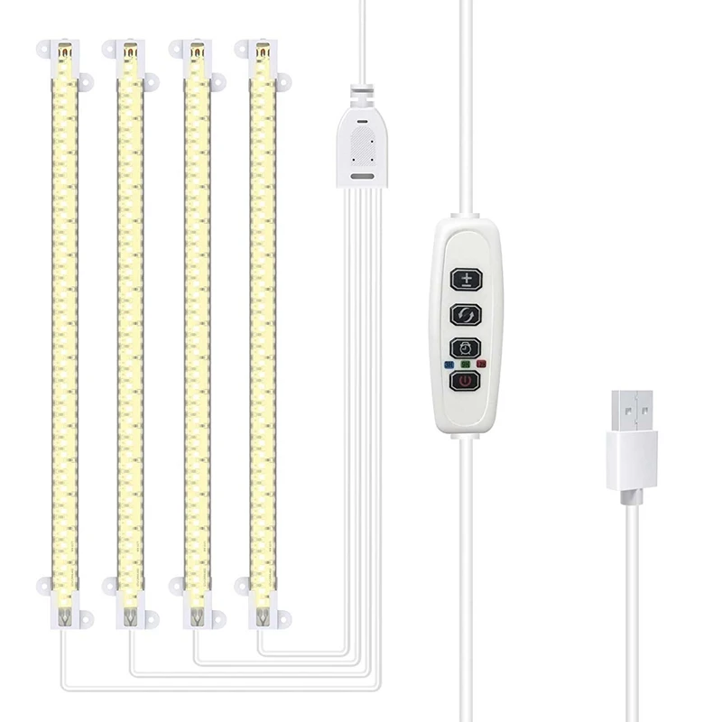 Strips, Full Spectrum Grow Lights For Indoor Plants With Auto On/off 3/9/12h Timer, 192 Leds