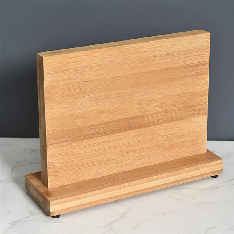 Soporte magnético de doble cara de madera, bloque de bambú ecológico, imán fuerte, estante de almacenamiento para utensilios de cocina