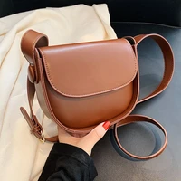 autumn2021new fashion ladies luxury high quality retro western style shoulder bag simple solid color cross body saddle bag women