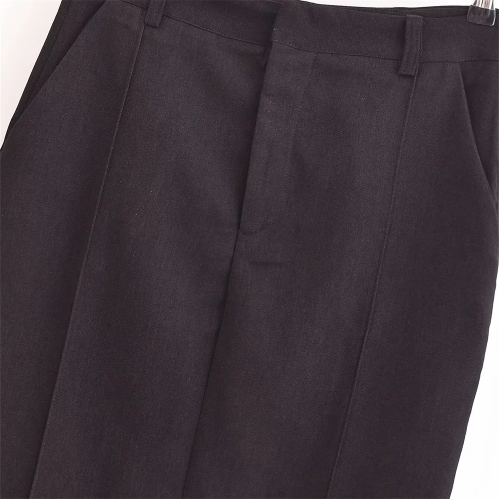 Женская универсальная прямая юбка средней длины PB &amp ZA Однотонная с высокой