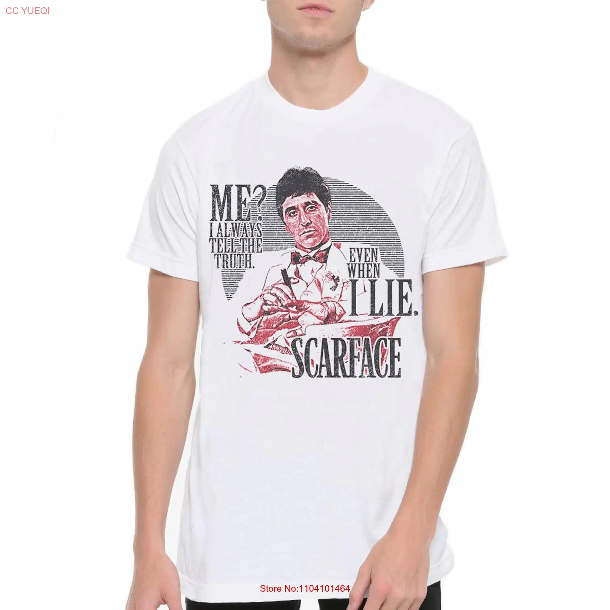 em Scarface Tony Montana T-shirt męski i damski w rozmiarach z długim lub krótkim rękawem