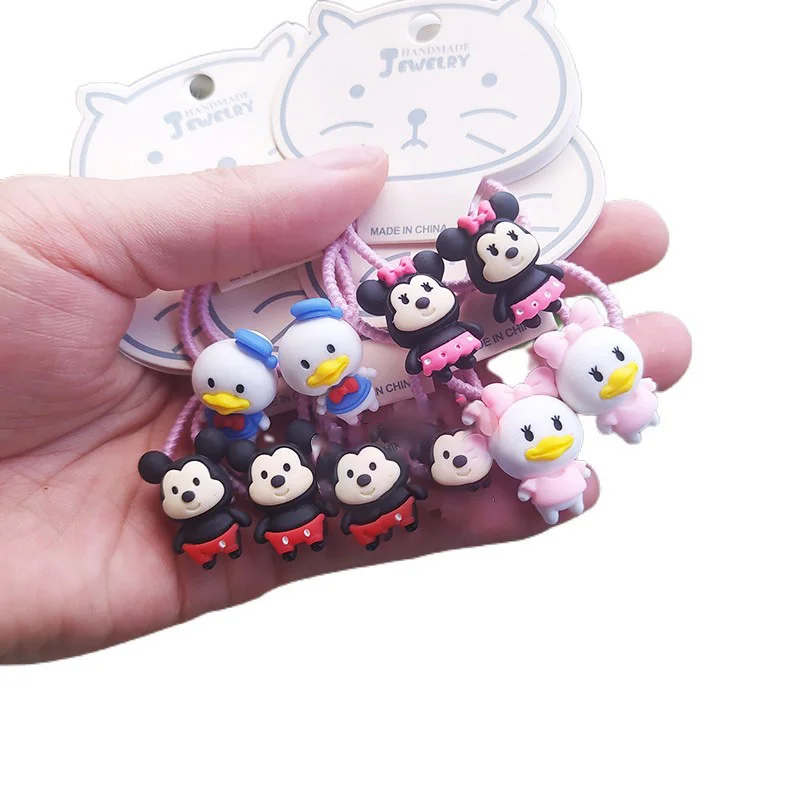 

2 шт., Детские эластичные резинки для волос с героями мультфильмов