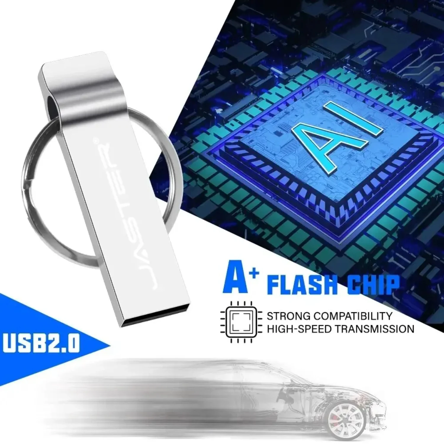 Высокоскоростные USB-флеш-накопители 64 ГБ серебристый металлический свисток
