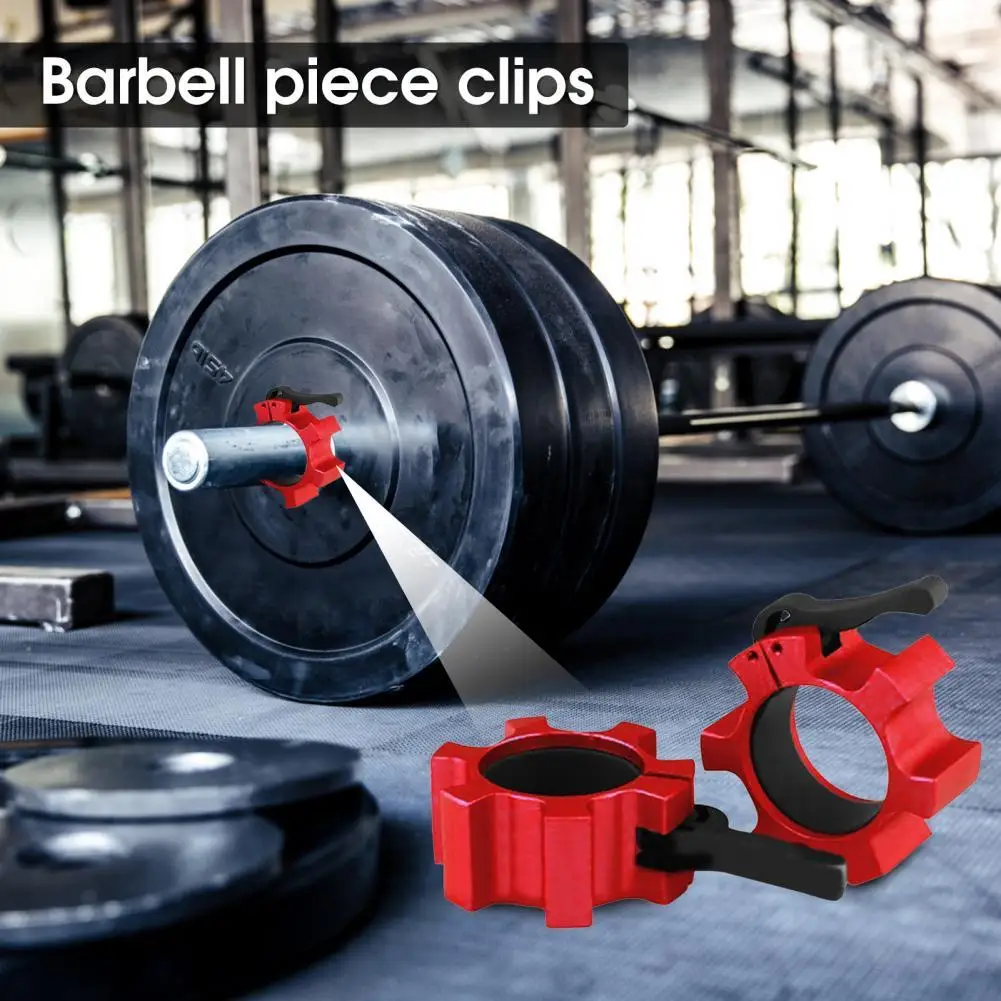 

1 Pair Practical Durable Practical Barbell Clip Barbell Collars 5 Colors Convenient Carrying