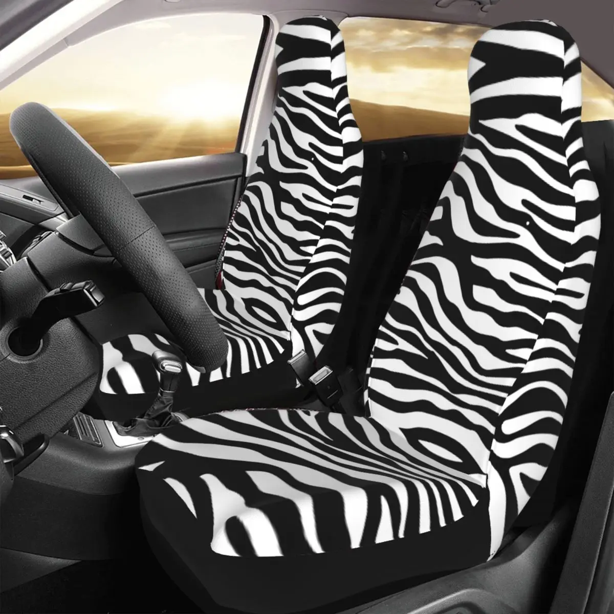 

Zebra Skin Universal Car Seat Cover Four Seasons For SUV Animal Car Seat Covers Polyester Seat Protector