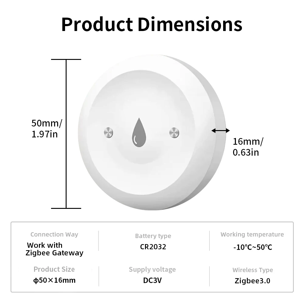 

Датчик обнаружения воды TNCE ZigBee3.0