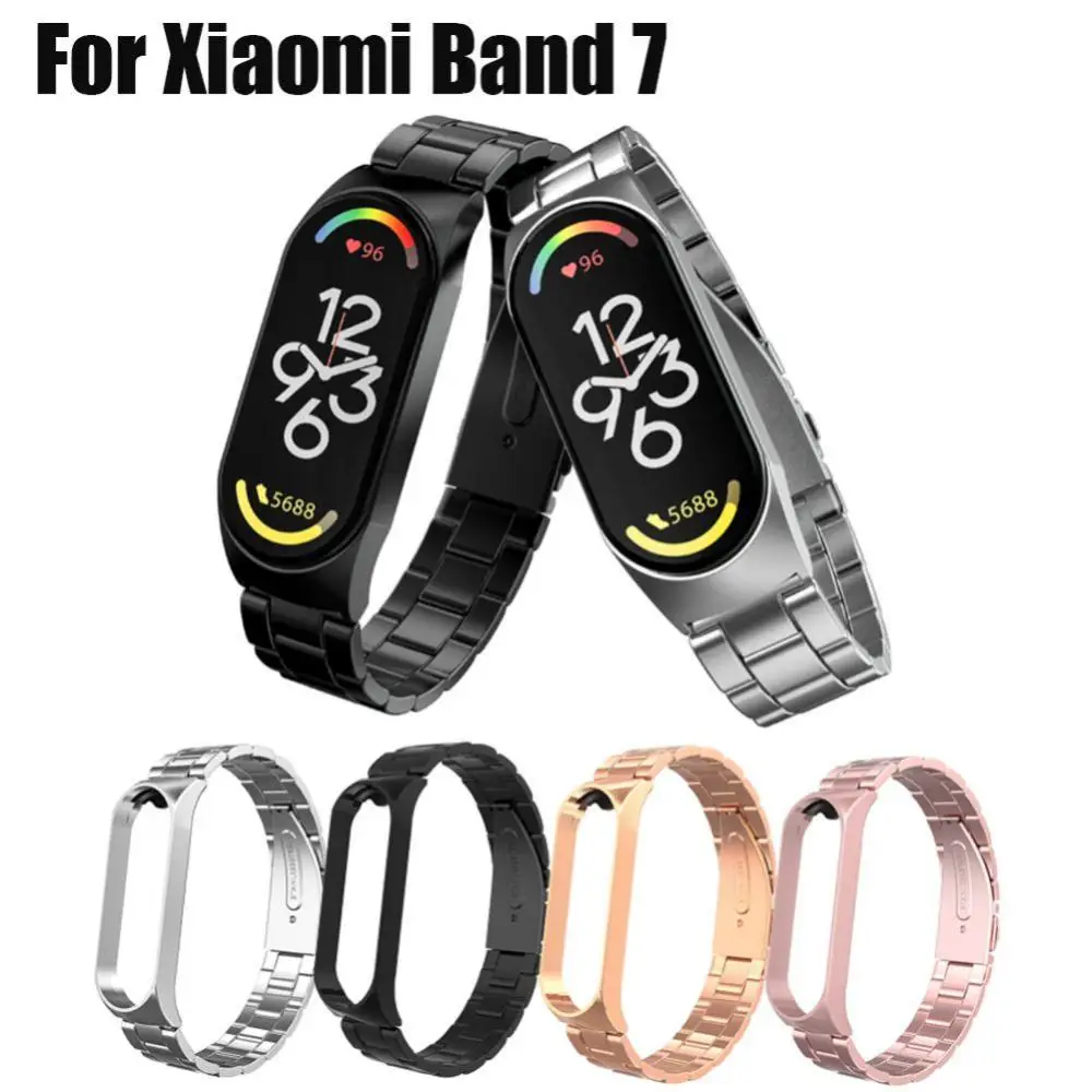 

Breathable Watch Band Smart Accessories Wrist Band Bracelet Metal For Xiaomi Band 7 Strap Replaceable Stainless Steel Strap