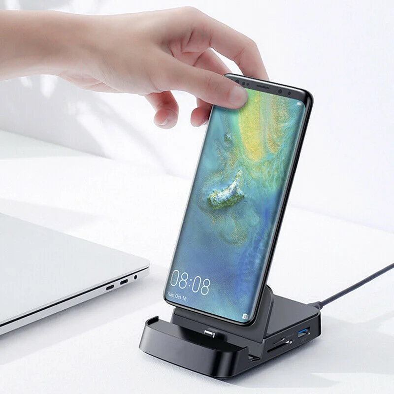 

Dex Pad для Samsung S20 S10 1 шт. подставка для телефона 6 в 1 док-станция адаптер питания Type C 3,0 SD TF карта PD концентратор 2022 Новая Док-станция