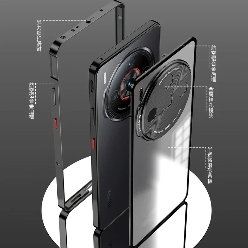 Магнитный полупрозрачный матовый чехол Magsafe для ZTE Nubia Z60S Pro металлический
