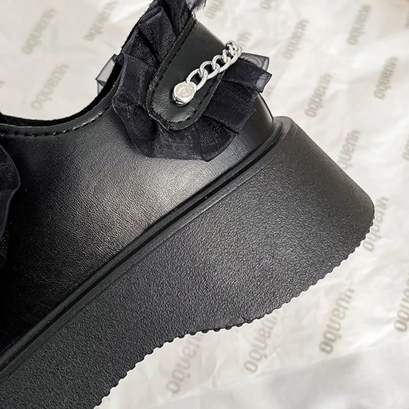 Mary Jane Shoes Women's 2022 Autumn New Retro Pu Small Leather Shoes Comfortable Wear-resistant Thick-soled Women's Shoes