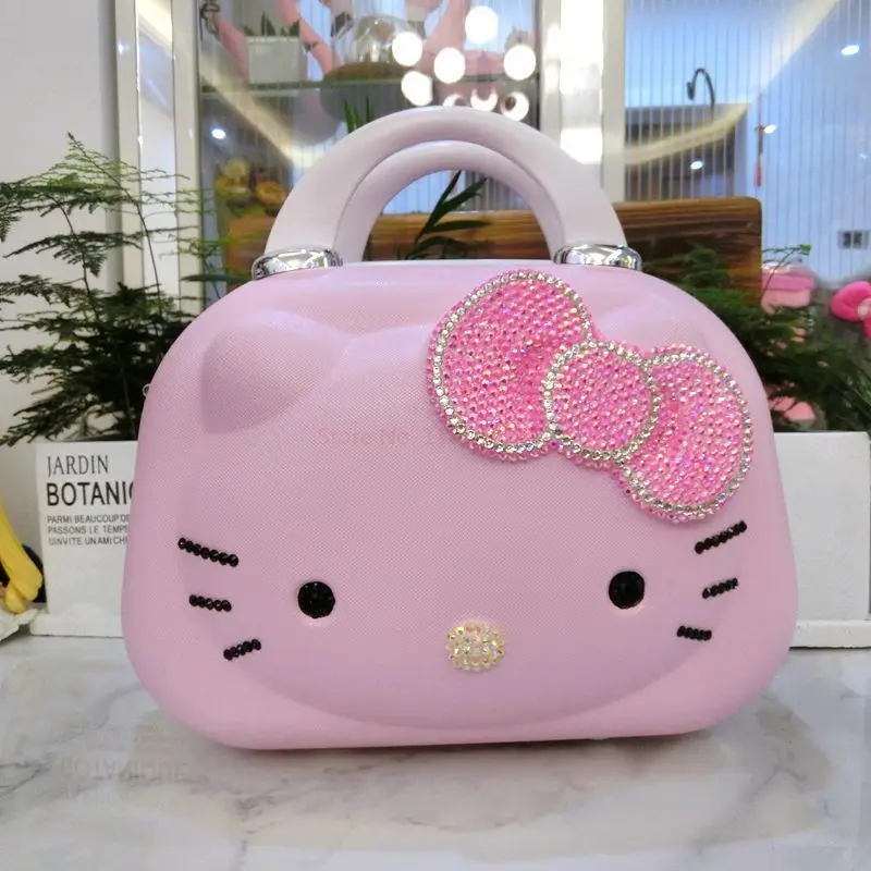 

Hello Kitty Cute Original Suitcase Cartoon Travel Cosmetic Case Large-capacity Multi-functional Simple With Lock Kids Gifts