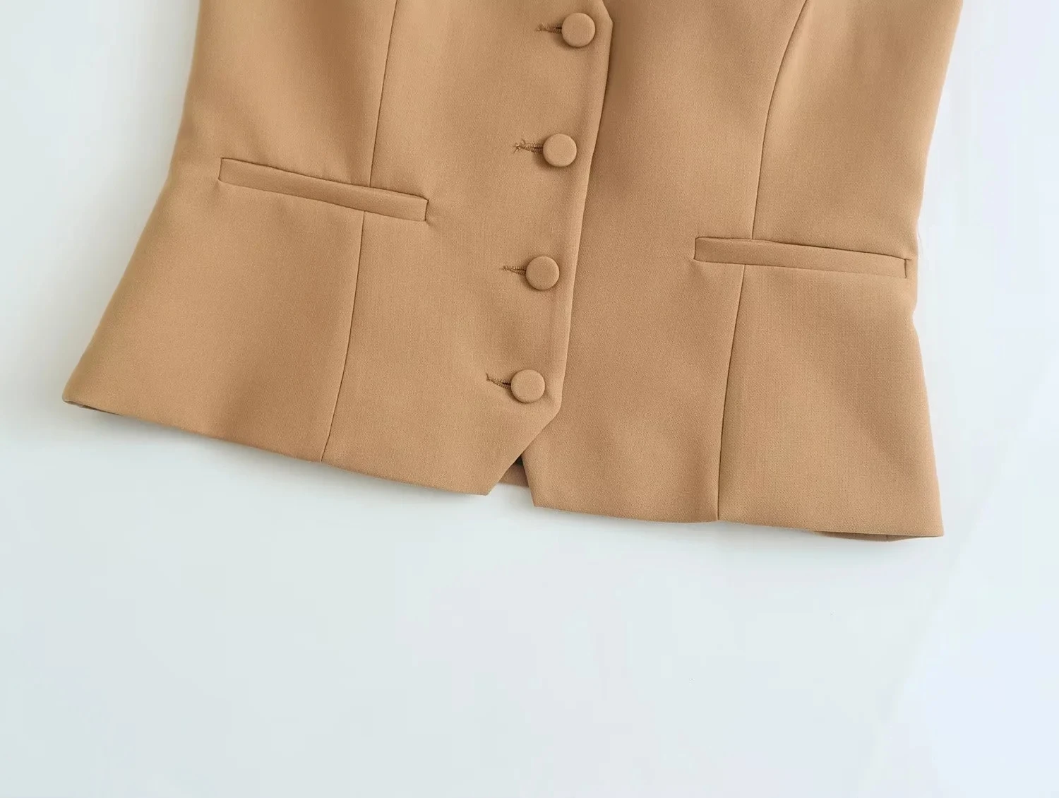 Maxdutti French Style Fashion Tops Halter Suits Vest Champagne Casual Sleeveless Blazers Women