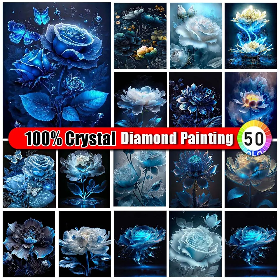 Merdika 100% Алмазная картина с кристаллами тюльпан лотос Полный Круглый Набор для