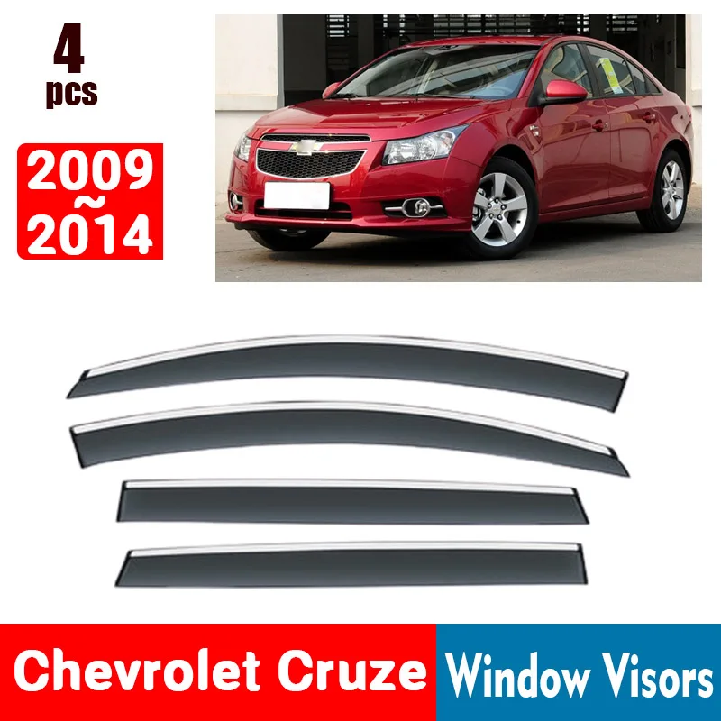 FOR Chevrolet Cruze 2009-2014 Window Visors Rain Guard Windows Rain Cover Deflector Awning Shield Vent Guard Shade Cover Trim