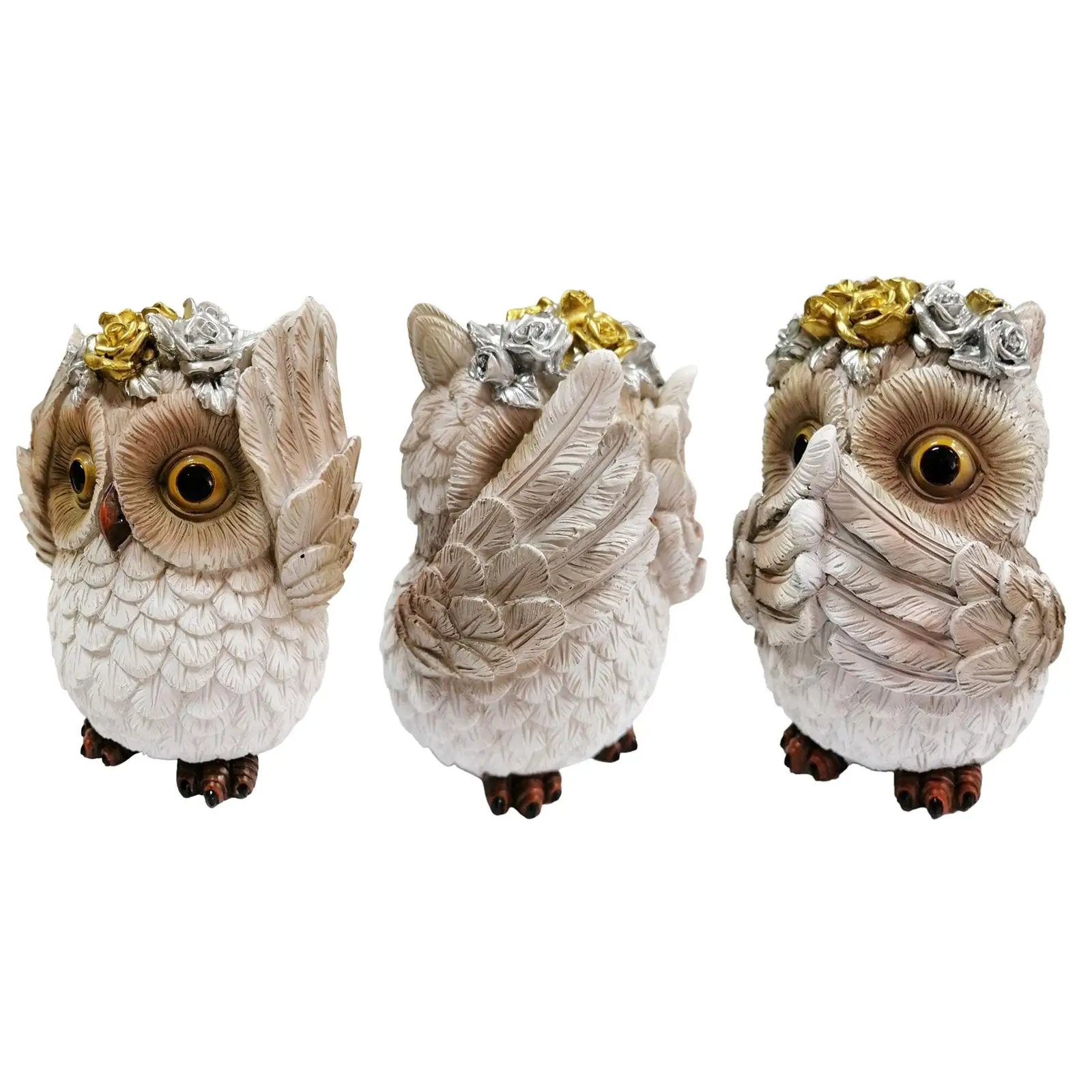 

Cute Resin Garden Owl Statue Mini Animal Figurine Crafts Yard Art Decor