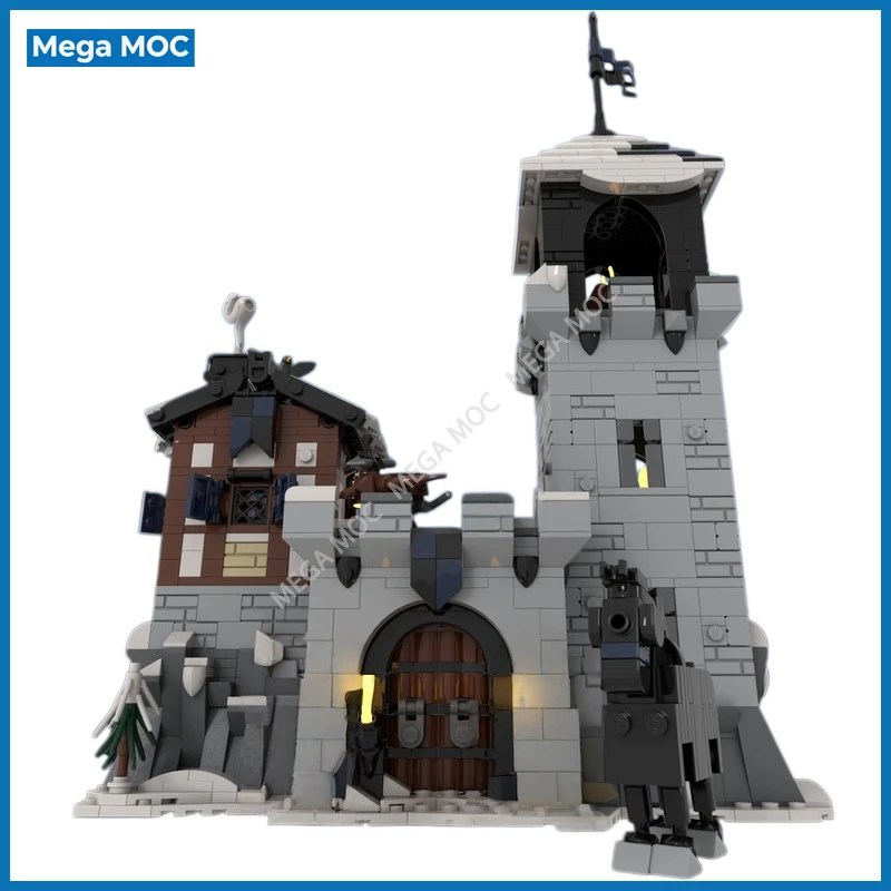 Фото Модульный конструктор Shadow Hawk Beacon MOC: Средневековая сторожевая вышка, сцена с гарнизоном, игрушка для сборки №2
