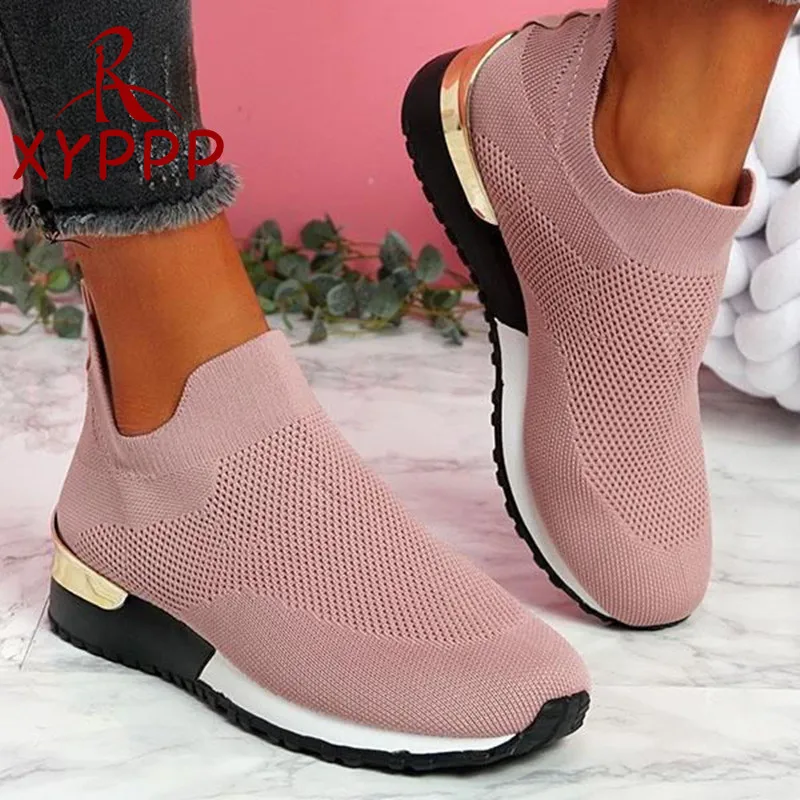 

New Mesh Shoes for Woman Trendy Platform Sneakers Ladies Socks Shoes Tenis Breathable Casual Sports Shoes Women Flats Sneakers