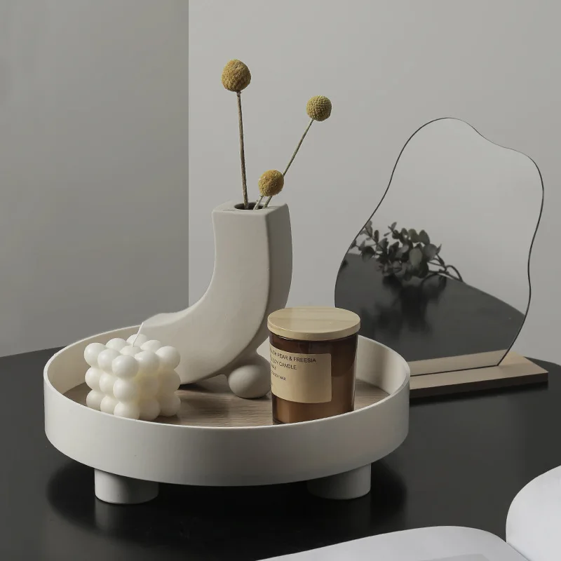 Круглый белый лоток для хранения 29 5 см дизайнерская сушеная Цветочная ваза с