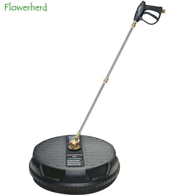 15" Pressure Washer Surface Cleaner High-pressure Cleaner Household Floor Scrubbing Disc with Water Gun Pavement Cleaner 3600PSI