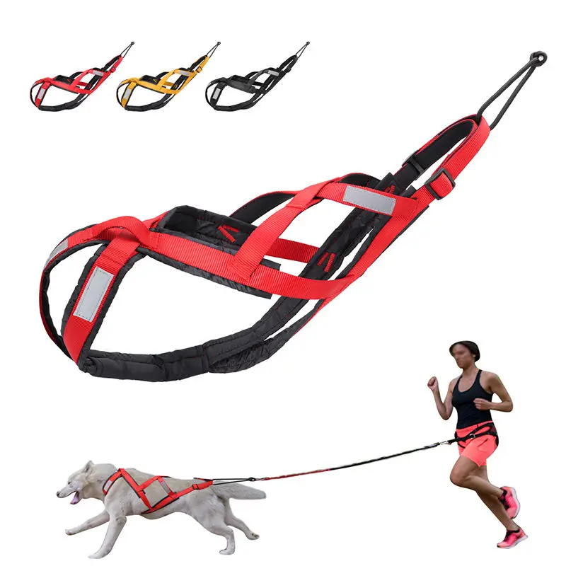 Reflective Waterproof Dog Sledding Harness Pet Sledding Skijoring Harness Big Large Dogs Weight Pulling Vest For Pet Training