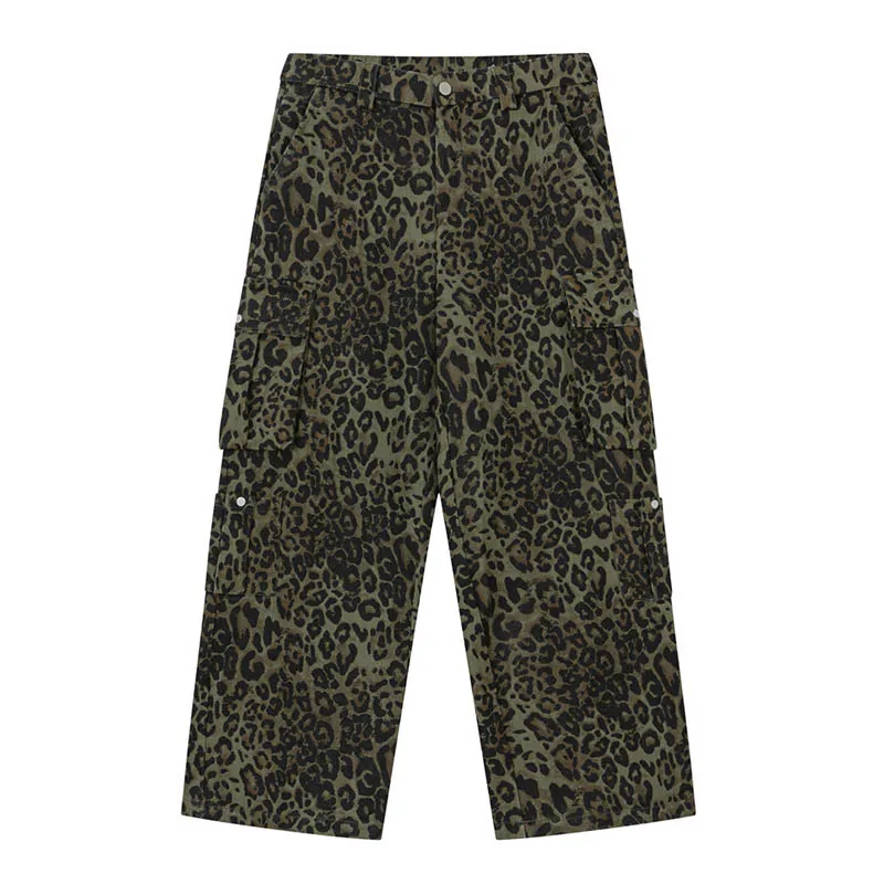 Винтажные джинсовые брюки в стиле хип-хоп с принтом повседневные Прямые