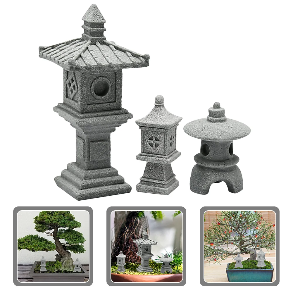 

Pagoda Statue Garden Zen Decor Mini Miniature Lantern Figurines Tower Figurine Aquarium Decoration Asian Ornament Bonsai Chinese