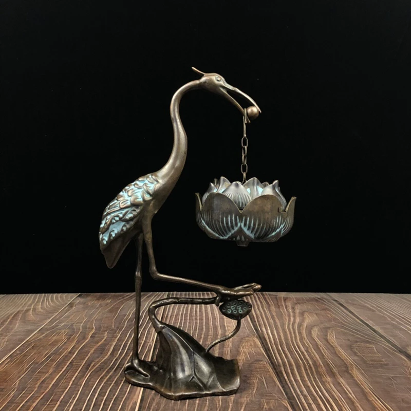 

Классический журавль, подвесная плита с лотосом/дзен-курильница из чистой меди/украшения ручной работы/искусство/талисман