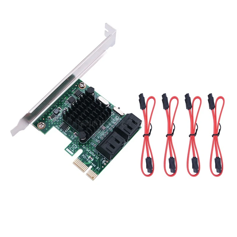 

4 Port 6Gbps PCI Express Controller Card PCI-E 1X to III Adapter/Converter PCIe Riser Expansion Adapter Board