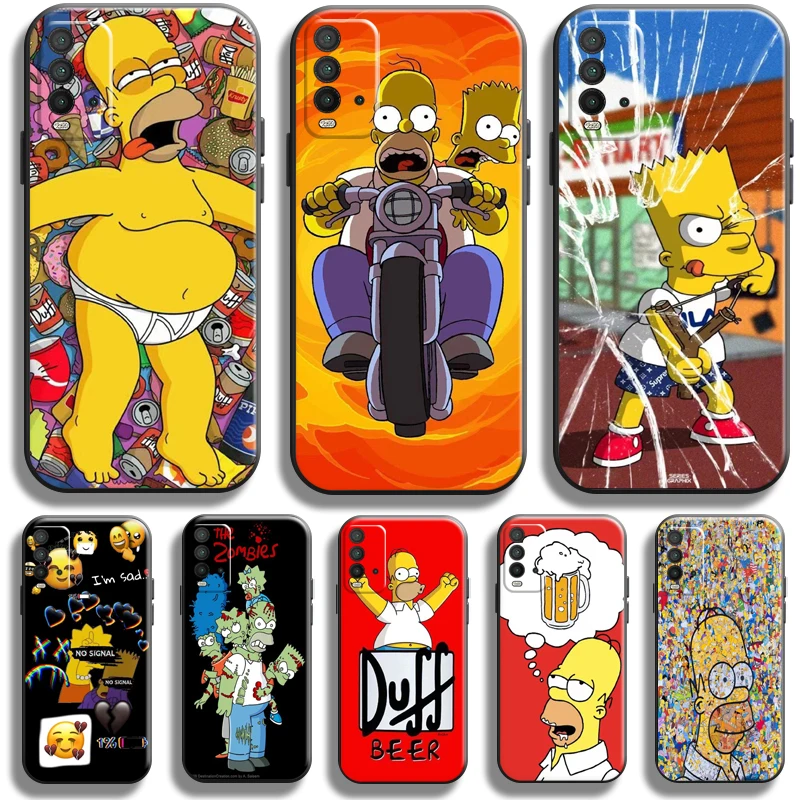 

Cute Homer S-Simpsons Family For Xiaomi Redmi 10 9 9T 9A 9C 8 8A Redmi Note 10 10S 9 9T 9S 5G 8 8T 7 PRO Phone Case Soft Black
