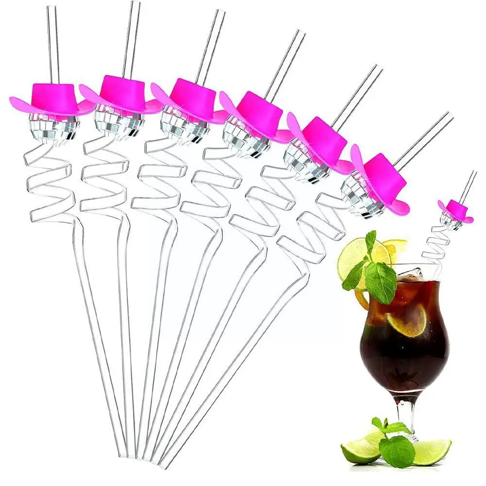 

12/24pcs Mirror Disco Ball Straws 70s Decorative Straws Mini Disco Straw Decor Disco Party Decorations For Wedding Birthday Z5D8