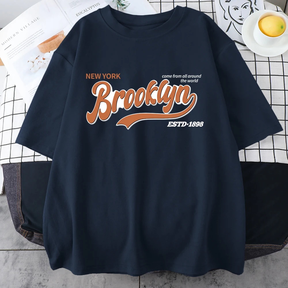 

Футболка Brooklyn New York Estd мужская с принтом, хлопок, повседневная винтажная одежда с математическим принтом, уличный тренд в стиле хип-хоп, короткий рукав, 1898
