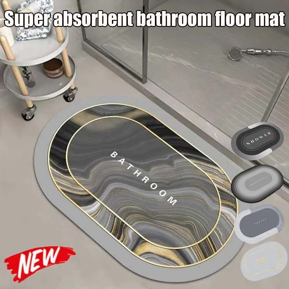 

Quick Drying Super Absorbent Bath Mat Bathroom Rug Non-slip Entrance Doormat Nappa Skin Floor Mat Toilet Carpet Home Decor 40x60