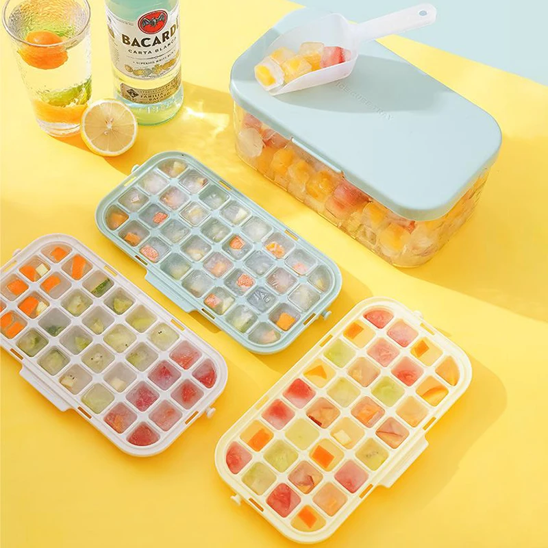 

На складе, откидывайте и прижмите поднос для льда, форма для холодильника, контейнер для хранения замороженного льда, контейнер для льда, кухонный инструмент, контейнер для льда