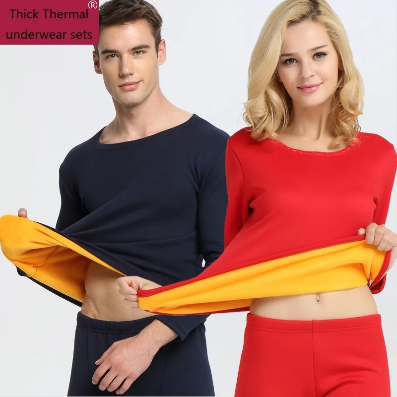 

Men Thermal Underwear 2023 New Winter Women Long Johns thick flce underwear sets kp warm in cold weather size L to 6XL