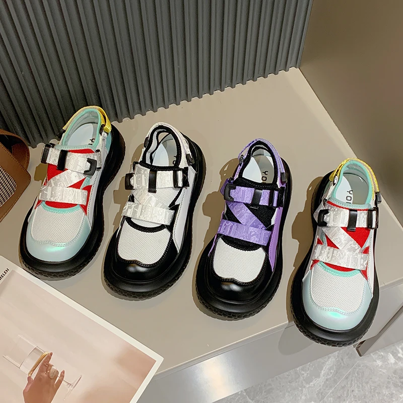 

2022 Spring and Summer New Design Women's Shoes Breathable All-match Round Toe Thick-soled Women's Sandals Platform Shoes