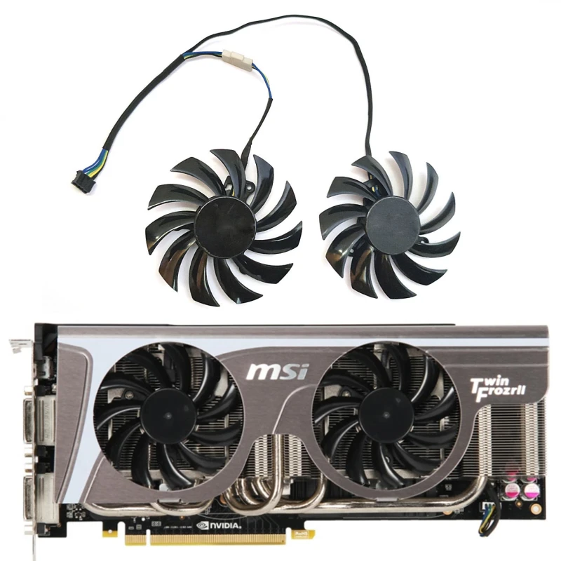 Новый вентилятор 75 мм 4PIN PLD08010S12HH GTX 560 GPU, для MSI GTX 460 560 570 580, R6850 6870 6790 охлаждающий вентилятор для графической карты
