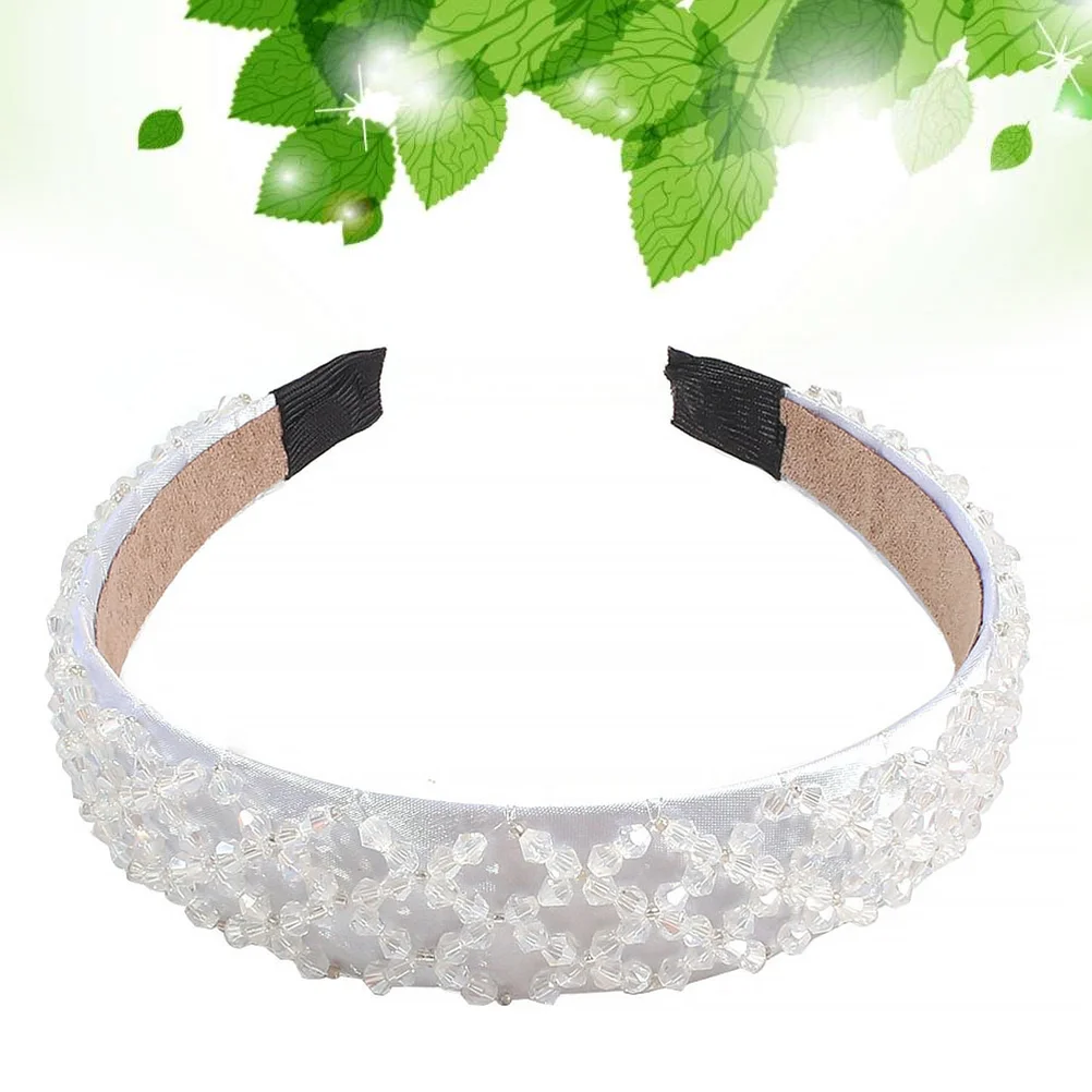 

Beaded Hair Hoop Girl Glitter Hand Jewelry Padded Hairband Bridal Headband Braided Headbands Women Knitted Rhinestones