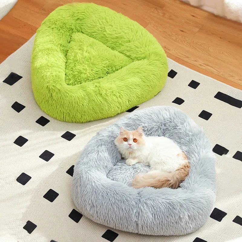 

Pet Cat Nest Soft Long Plush Warm Nest for Pet Dog House Bed Triangle Nest Shape Shape Cat Bed Non-Slip Winter Warm Pet Supplies