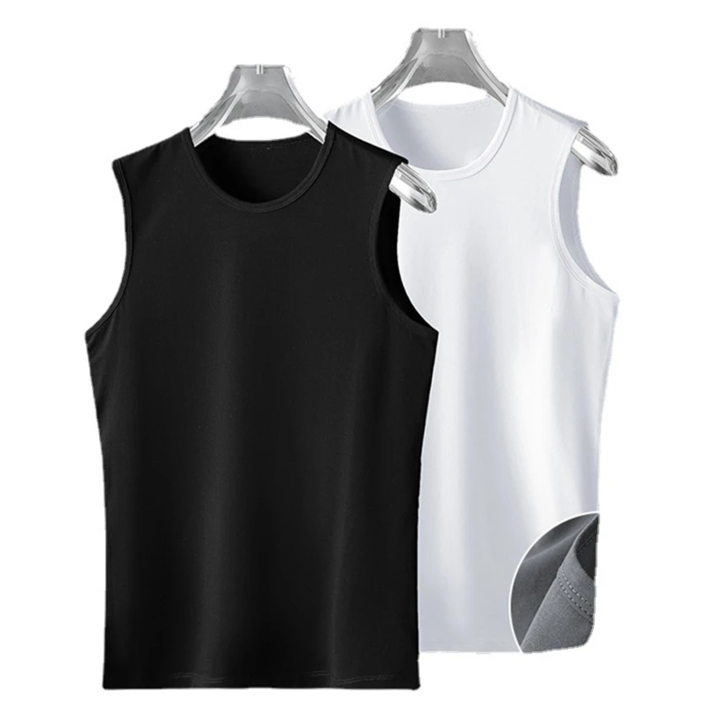 

Men's Summer Gym Shirt Street Sleeveless T-shirts For Men Tank Tops Workout Fitness Singlets Sport Vest Clothing
