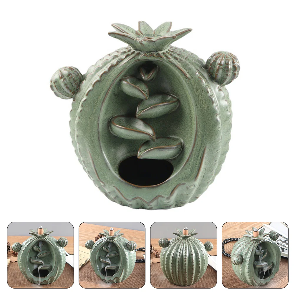 

Burner Holder Backflow Waterfall Ceramic Aromatherapy Ornament Desktop Statue Figurine Sculpture Incent Reverse Lucky Luck Good