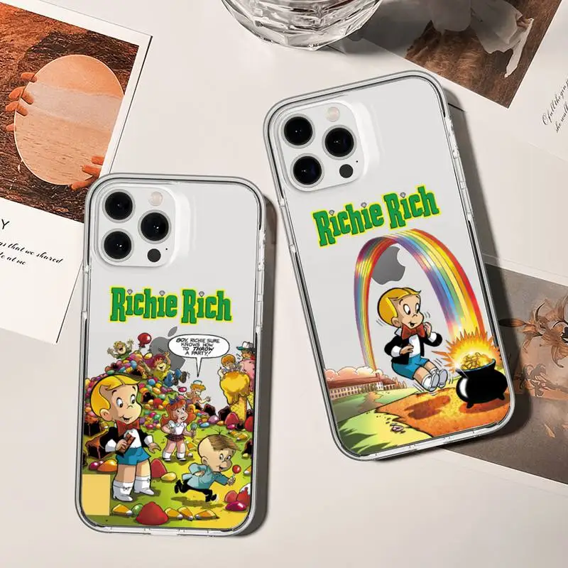 Прозрачный чехол для телефона Richie Rich Comics для iPhone 11 12 Mini 13 14 Pro XS Max X 8 7 6s Plus 5 SE XR