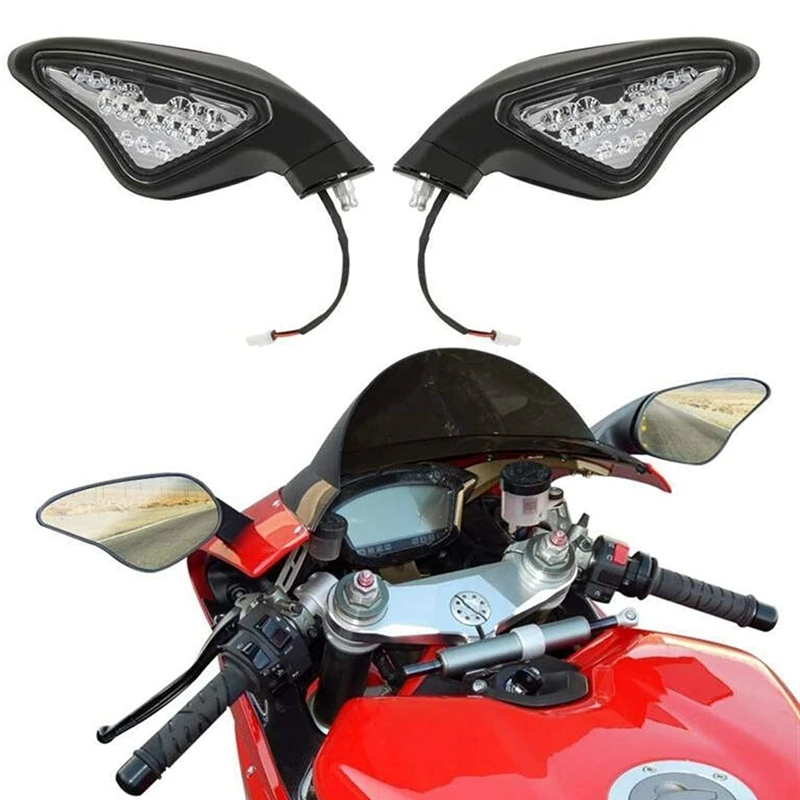 Зеркало заднего вида для мотоцикла AU04 с указателем поворота зеркальное Ducati 848 1098