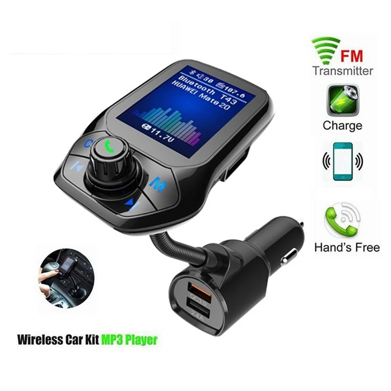Автомобильный FM-трансмиттер с Bluetooth 5 0 USB mp3-плеер Беспроводная Автомобильная